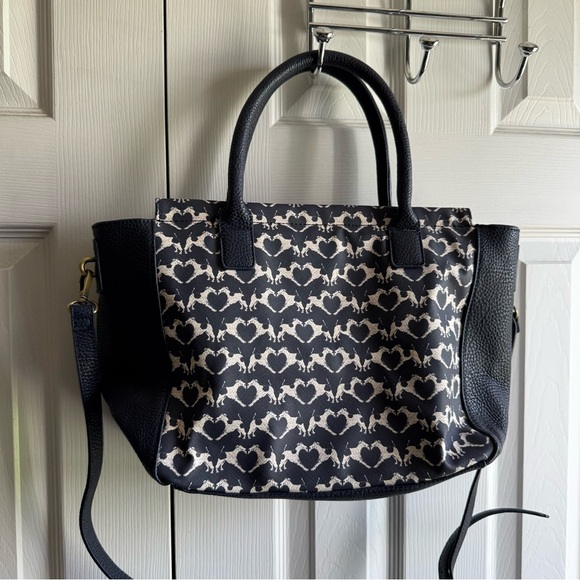 joules navy blue terrier dog printed purse - Picture 1 of 6